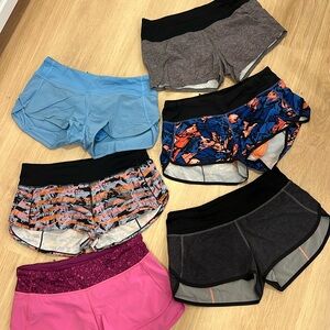 Lululemon speed shorts pack